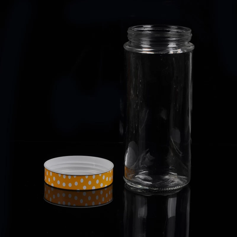 cylinder glass jar with lid