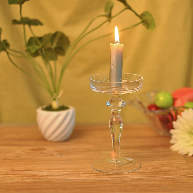 2016 crystal glass candlestick for table decor