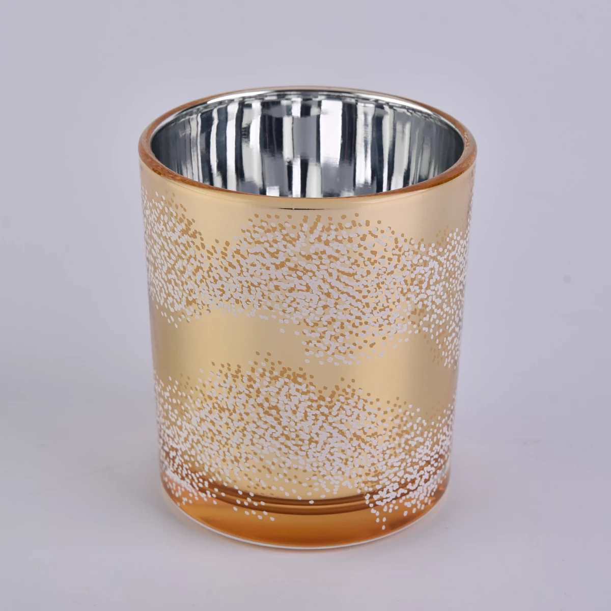 8oz 10oz Silver and Gold electroplating Candle Glass Jar