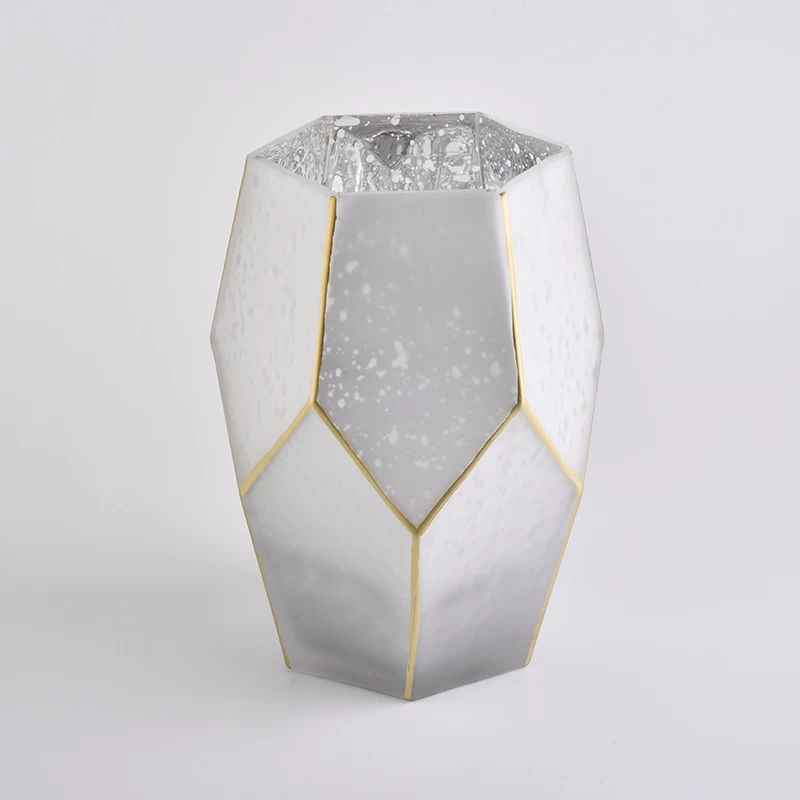 Hexagon luxury glass candle jars 