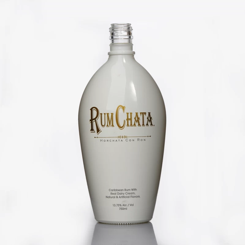 High quality vodka glass bottle with white painting