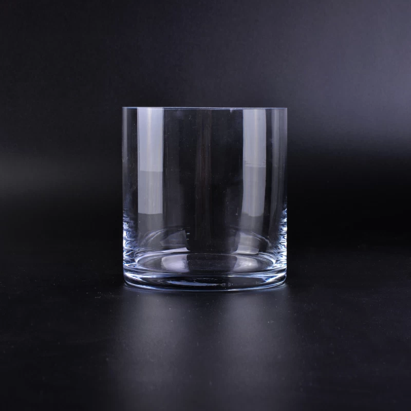 Thin Wall Cylinder Transparent Glass Candle Holders