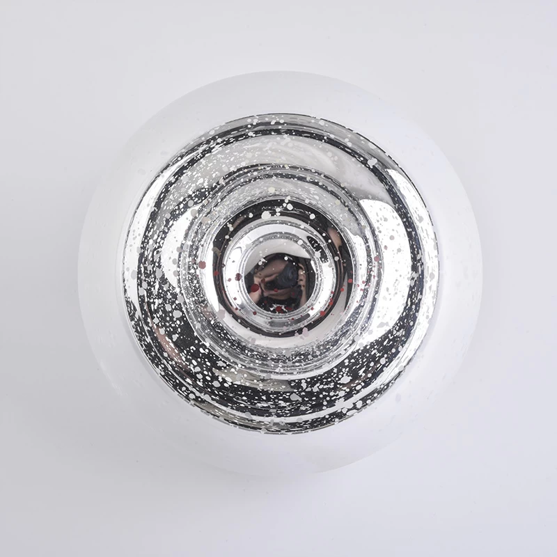 luxury glass candle jar mercury effect