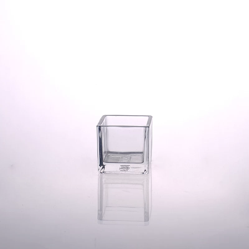 square glass candle holders