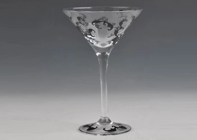 Hand Painted Glassware Martini Stemware Drinking Glasses