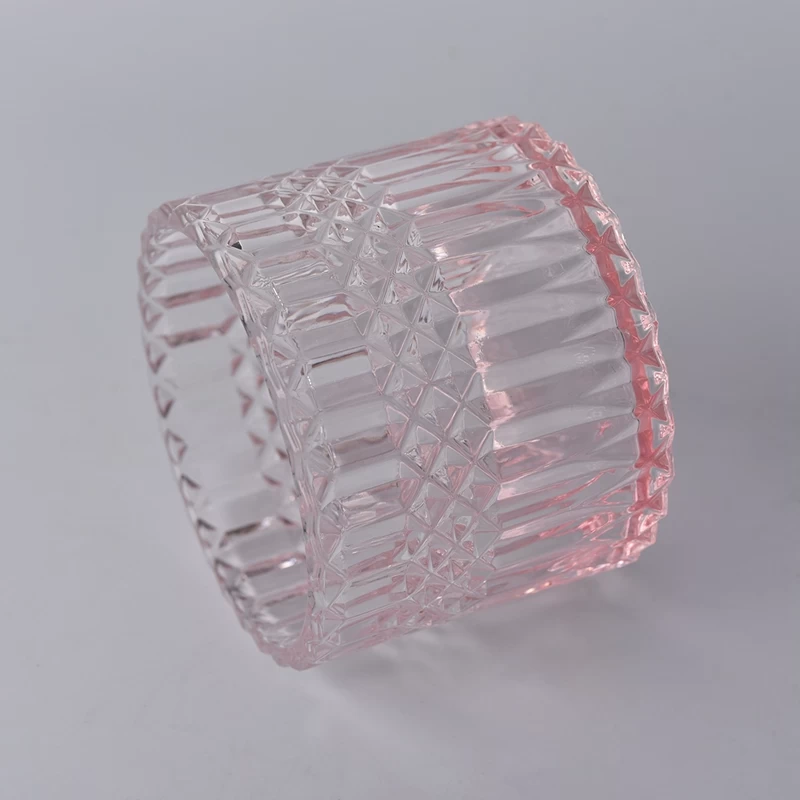luxury diamond glass candle jar with lid