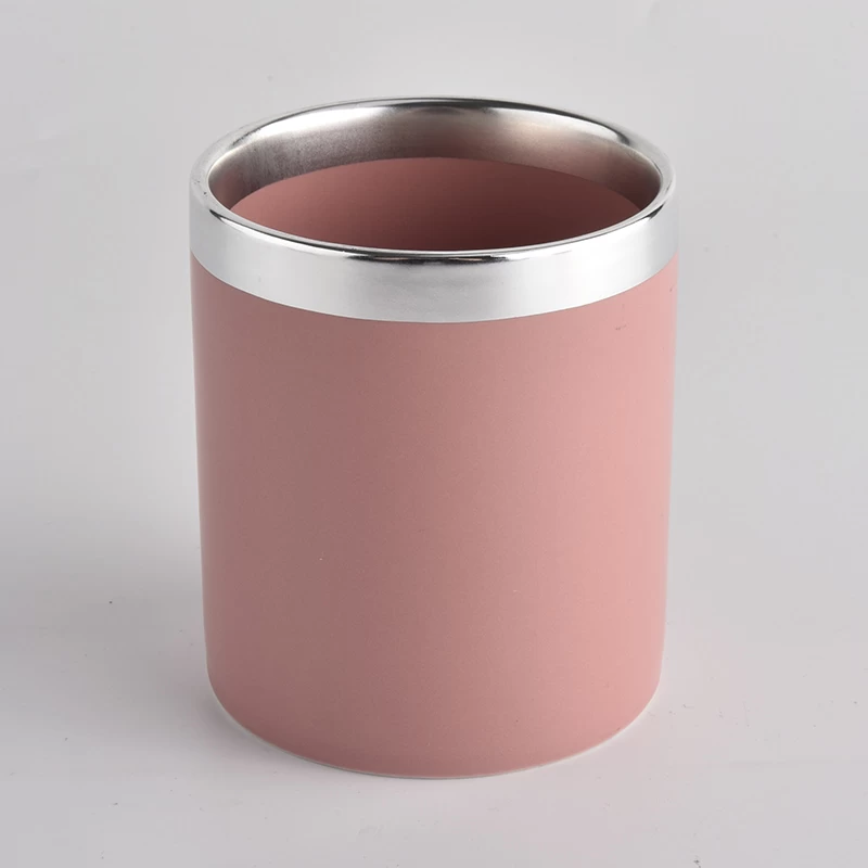 pink glazed scented ceramic candle jars for Christmas