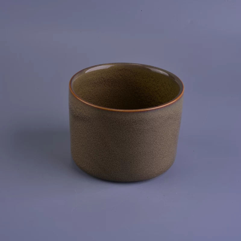Different size round ceramic pot candle holder container sets