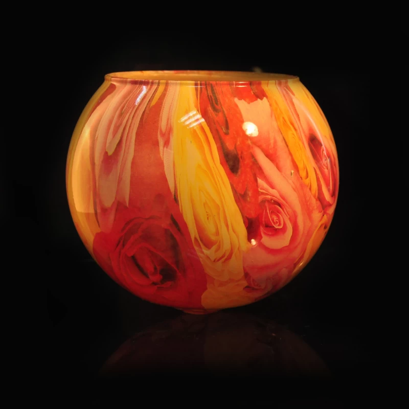 Marble glass candle jar