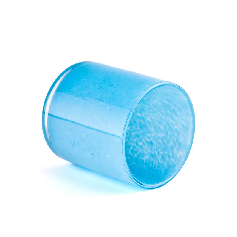  wholesale 200ml blue color glass candle jar for home decor