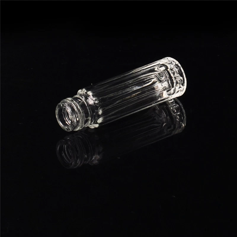 Straight clear glass perfume bottle with screw top