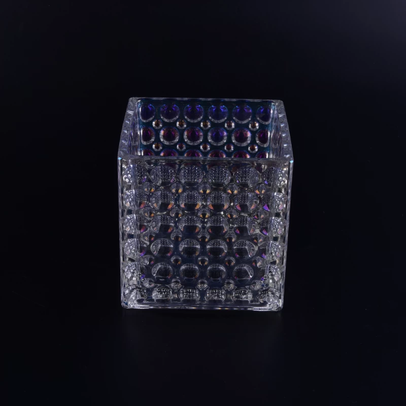 New product crystal round dots square candle holder glass 