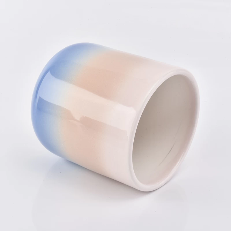 gradient color glazed ceramic candle jars 10oz