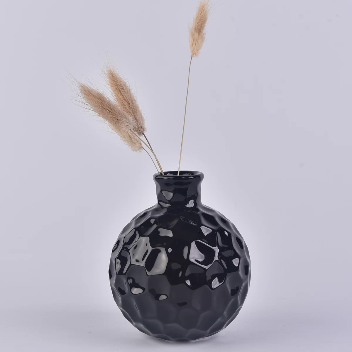 Garrafas de difusor de cerâmica vidro preto de 8 onças