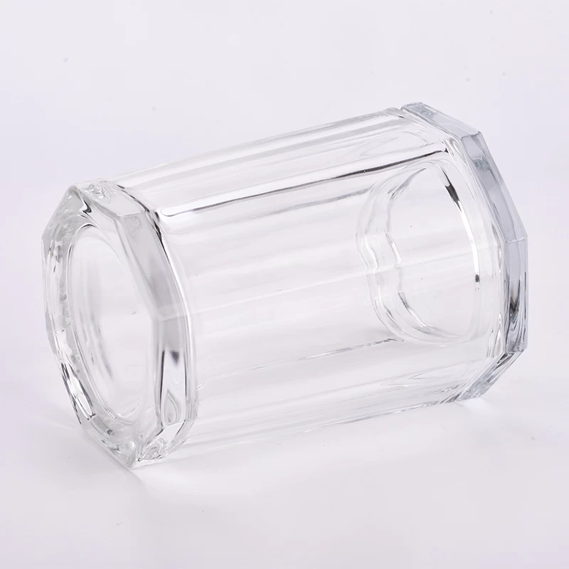 Luxury 1096ml transparent large capacity glass candle jar with lid for candle making