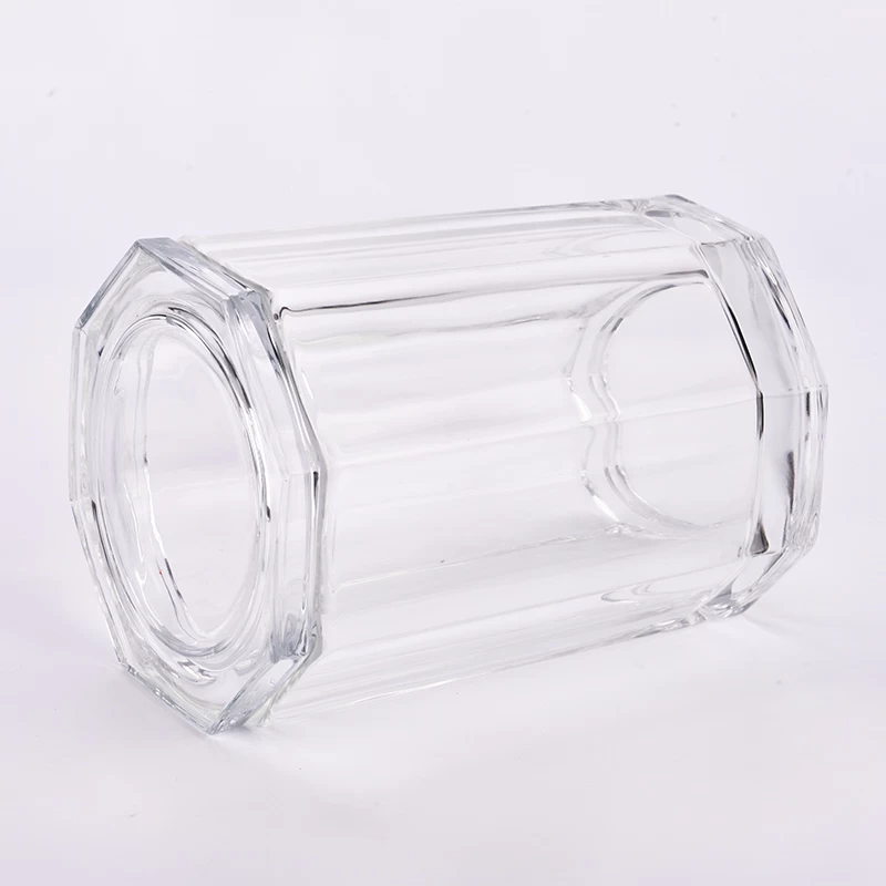 Luxury 1096ml transparent large capacity glass candle jar with lid for candle making