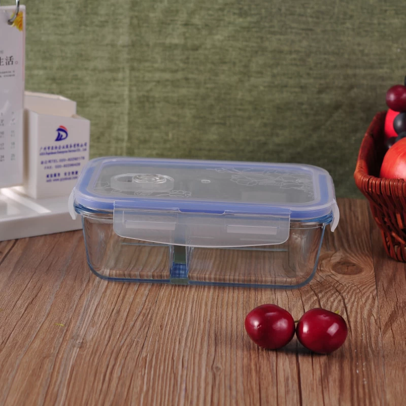 Rectangle Compartment Pyrex Glass Lunch Box