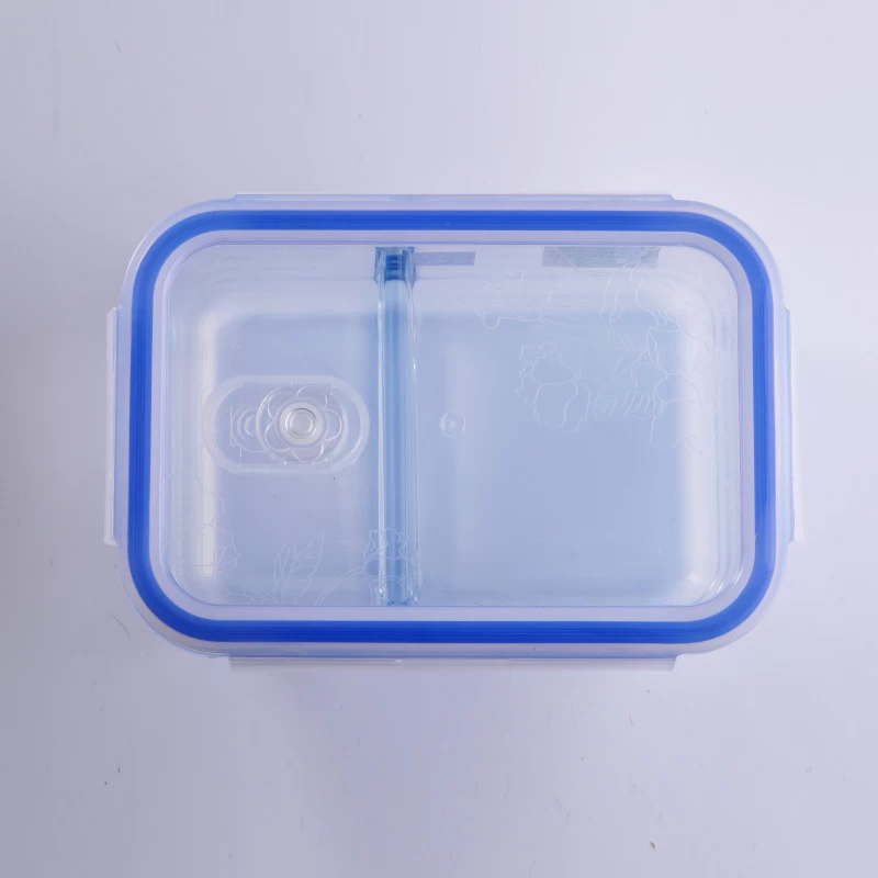 Rectangle Compartment Pyrex Glass Lunch Box