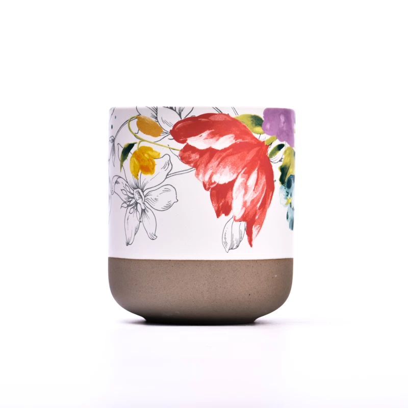 Chiny Drukowanie słoika z logo Ceramic Candle z okrągłym dnem producent