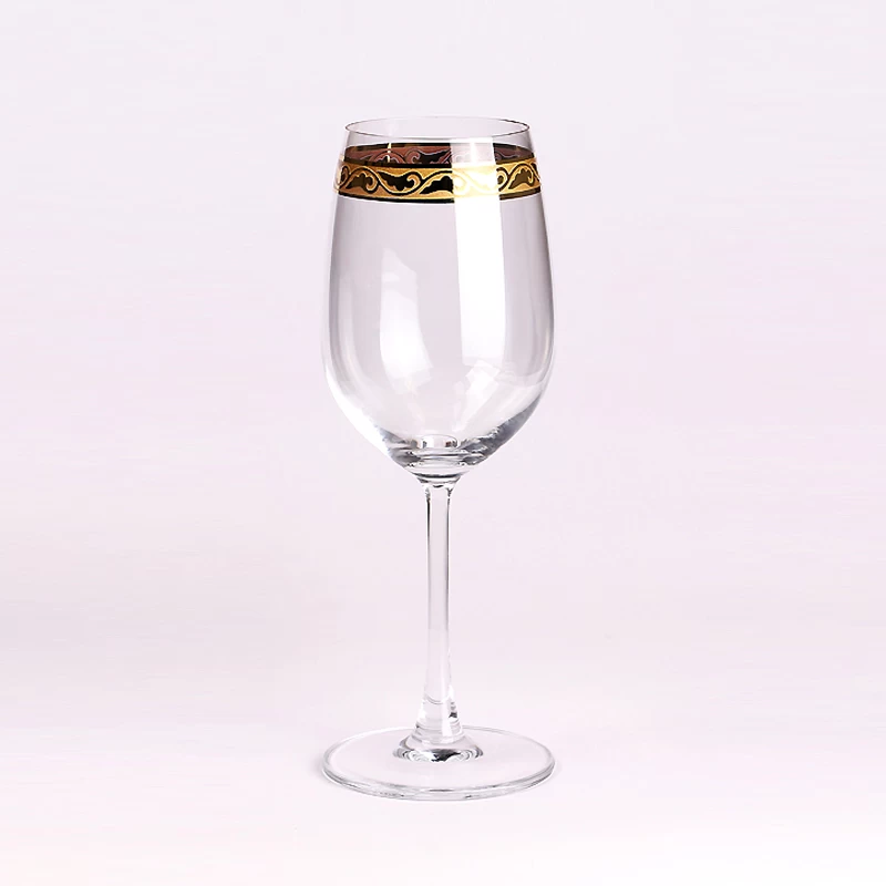 Gold Rimmed Wine Glasses Set