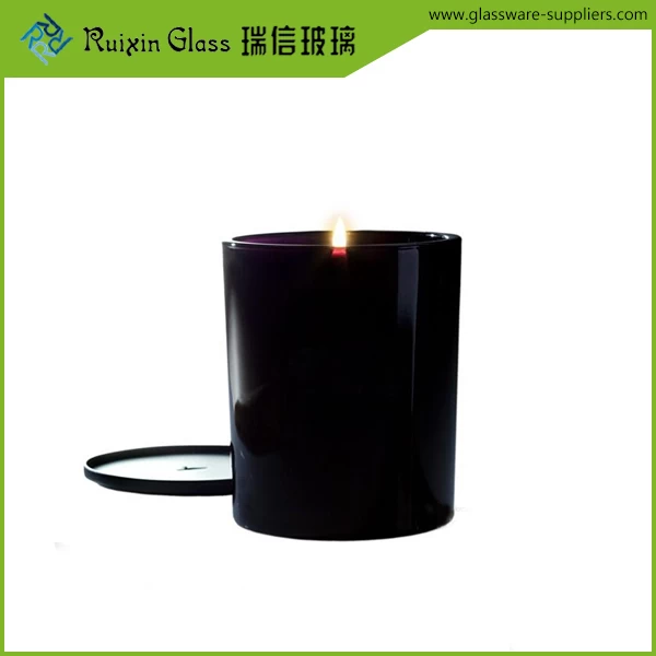 Black Glass Candle Jar