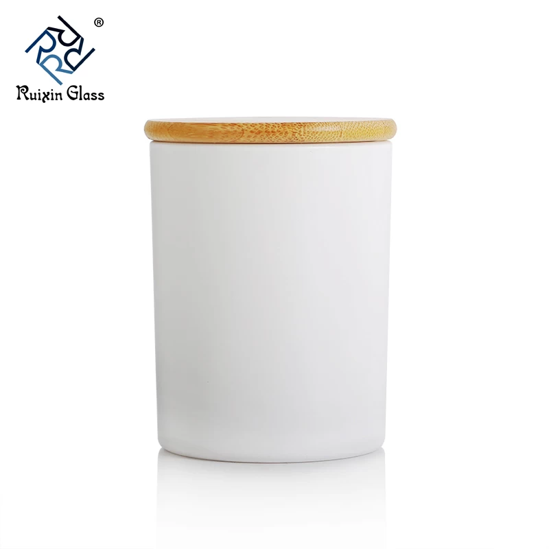 CD069 Frosted Candle Jars With Lids Wholesale
