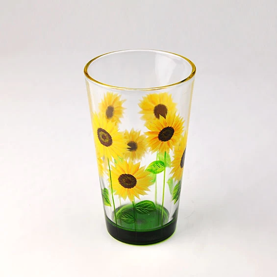 hand painted glass tumbler