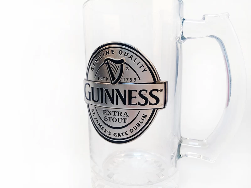 metal logo beer mugs