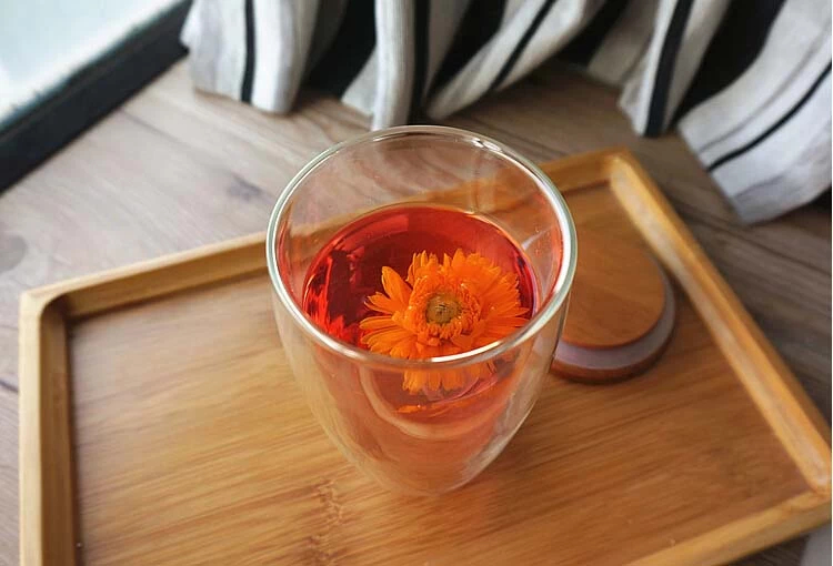 Heat resistant glass tea cup