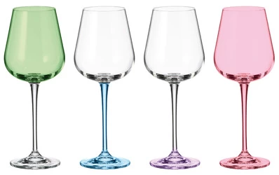 01 Coloured Wine Glasses  For Sale