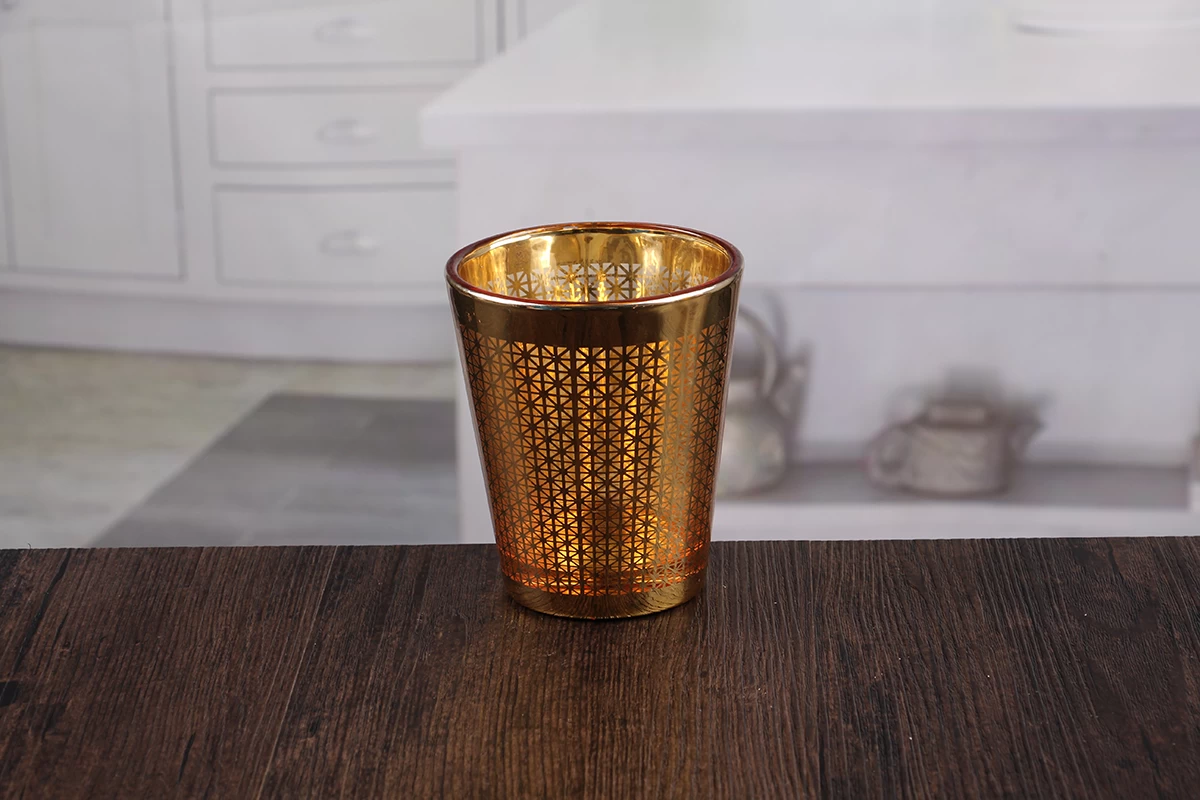 golden glass candle holder