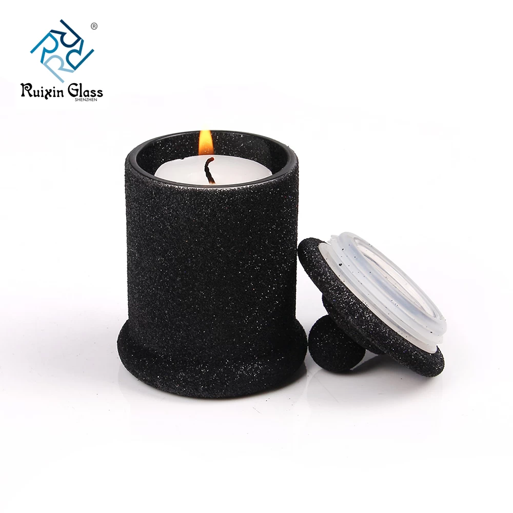 Machine Blown Decating Storage Jar Candle Holder With Lids