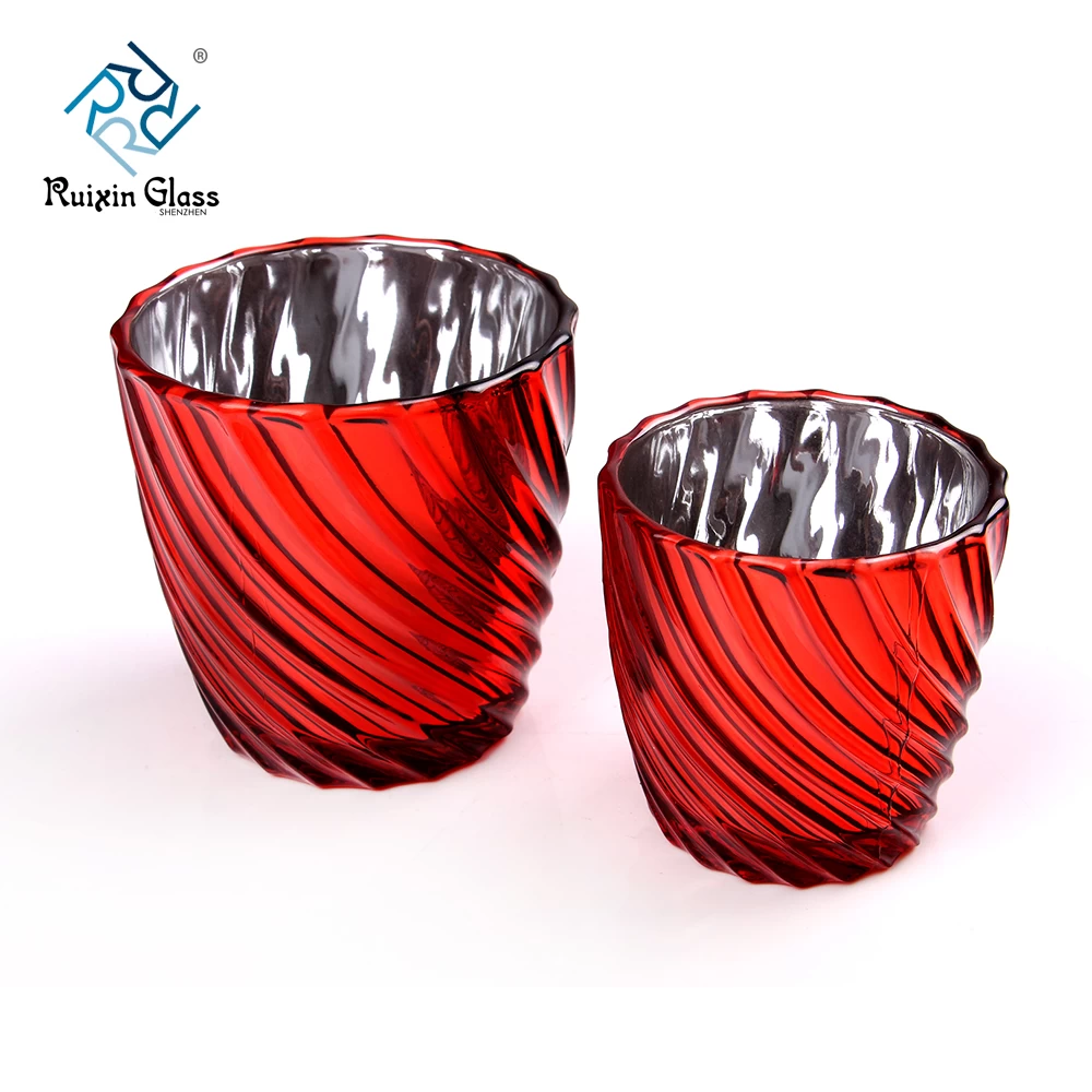 Electroplating Spray Red Color Votive Candle Holders Supplier