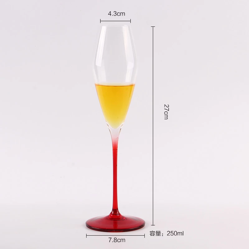 red champagne flute