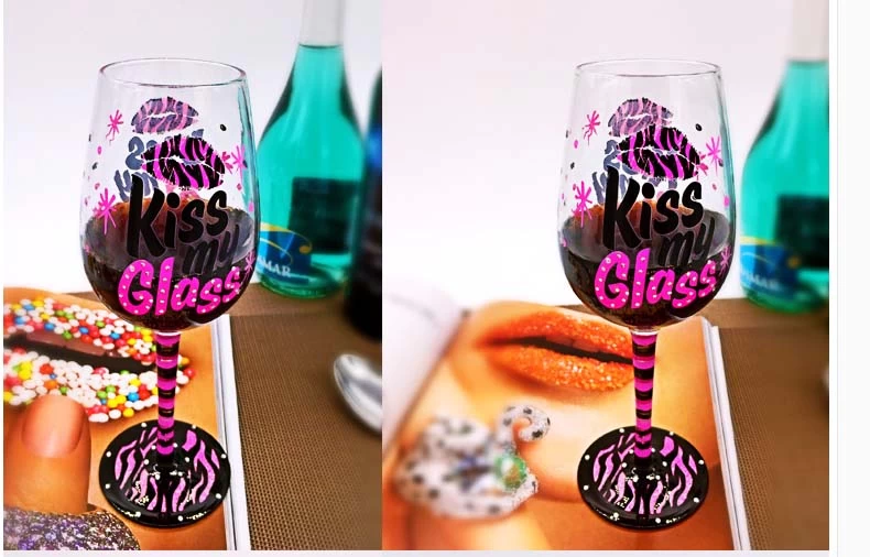  hand painted birthday wine glasses