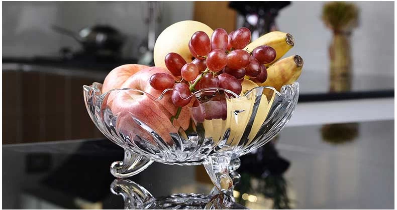 European big glass bowls with feet, fruit bowls wholesale