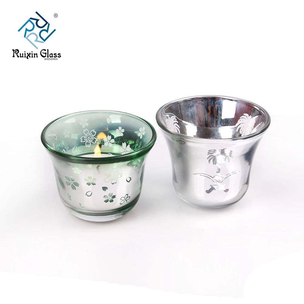 China glass flower candle holder photos
