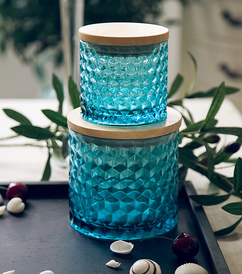 blue glass jars