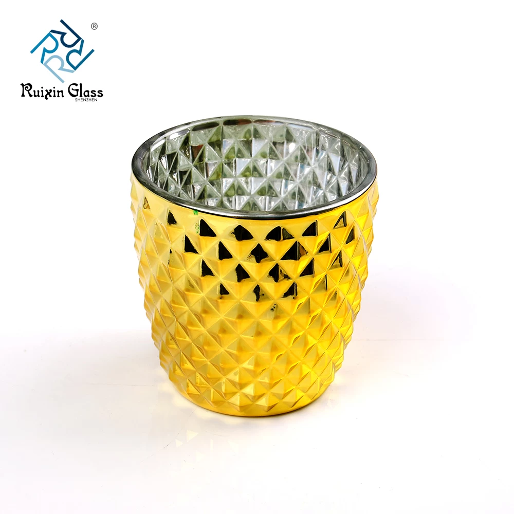 1.Item No: RXCH1803022 2.Type:Cylinder Candle Holder 3.Size:T:10cm B9.3cm H:9.8cm 4.Crafts: Electroplating 5.Packing: Normal packing, 4 pieces in inner box, 48 pieces in box 6.Producing Area: Shenzhen
