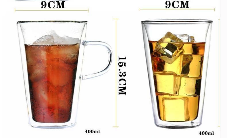 Heat resistant double glass cup