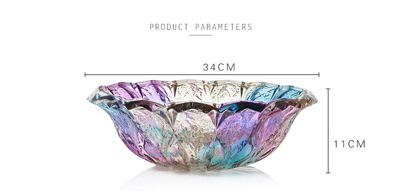 High quality glass fruit plate beautiful atmosphere glass bowl