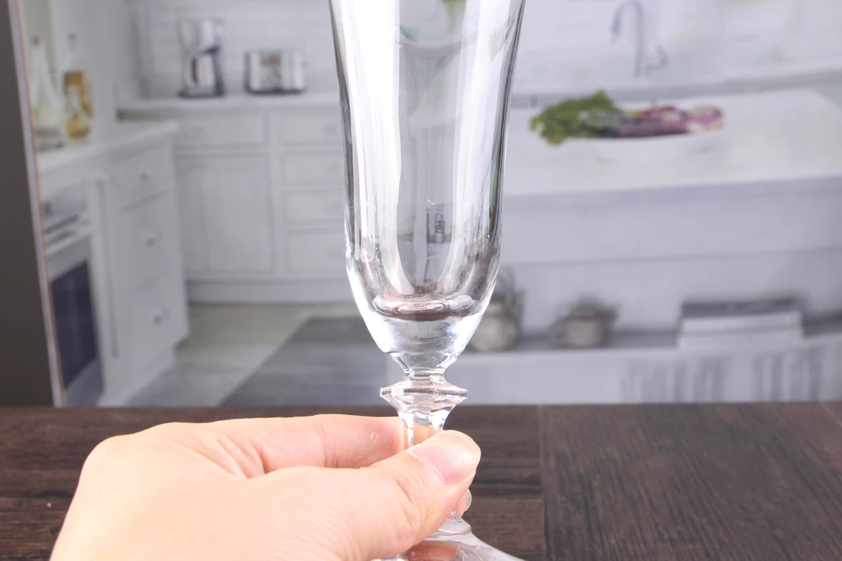 Wide mouth champagne glasses