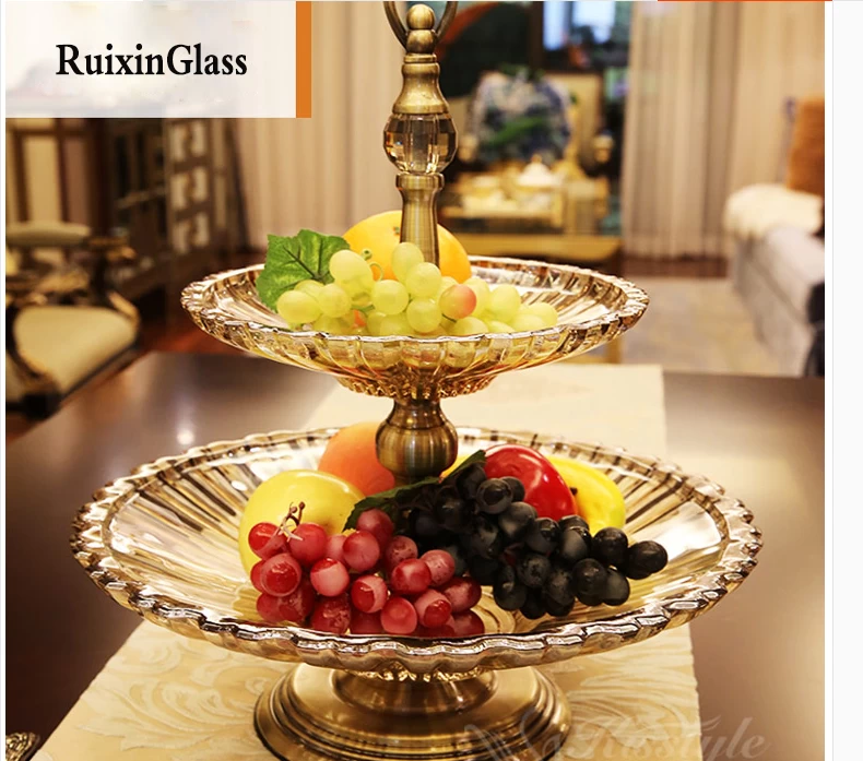 double plated glass fruit bowl
