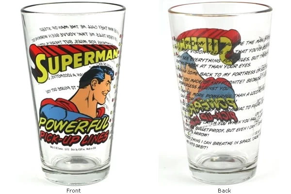On glass printed with a superman