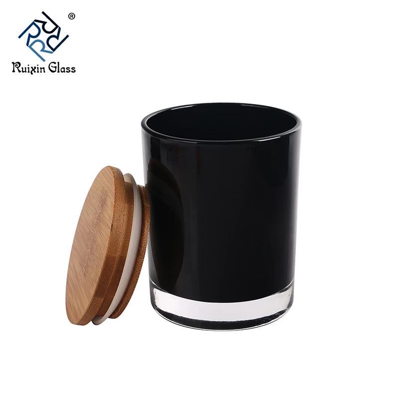 CD066 Glass Candle Jars With Wooden Lids