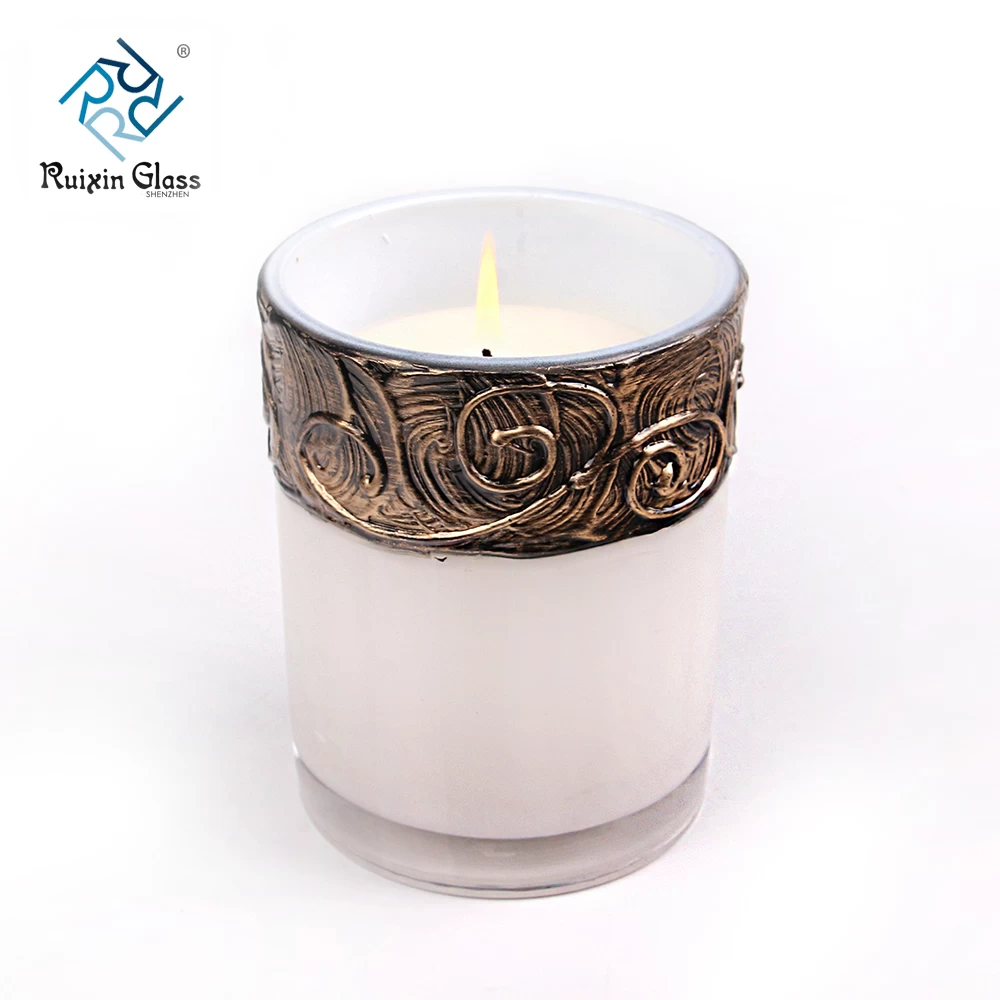 Chinese factory wholesale white glass candle jars