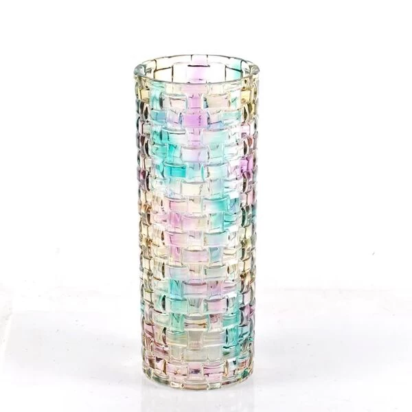 Continental color straight electroplated glass vase wholesale