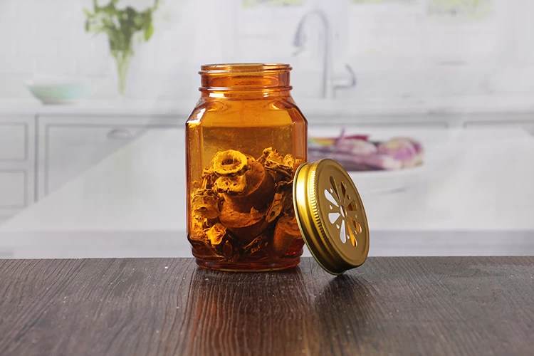 Amber glass jar 