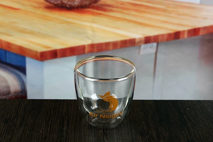 double layer glass cup