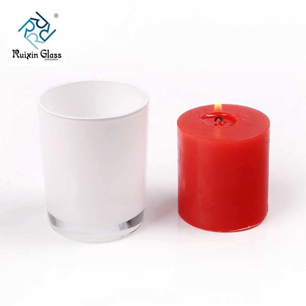Chinese factory wholesale white glass candle jars